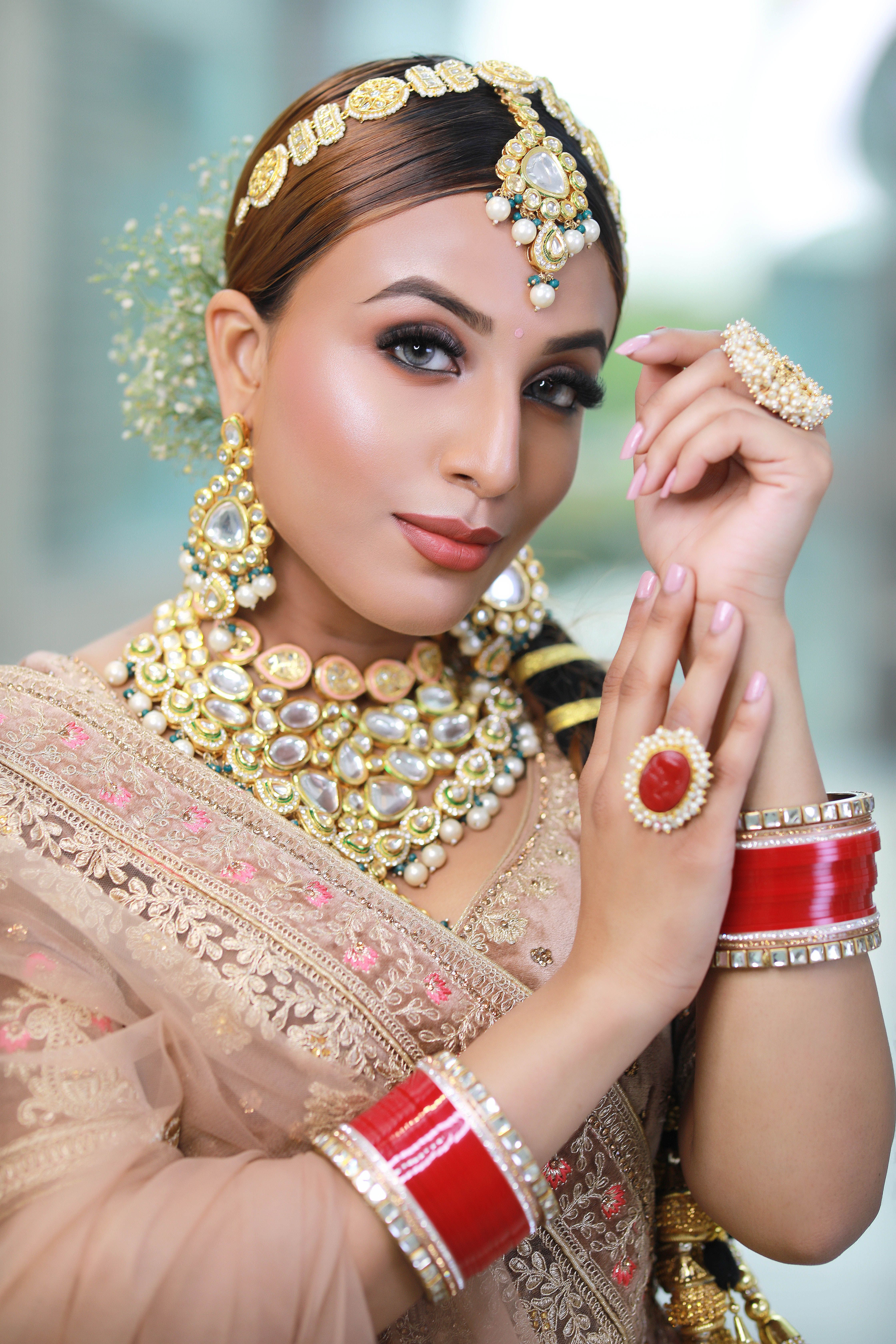 Bridal makeup traditional gold look