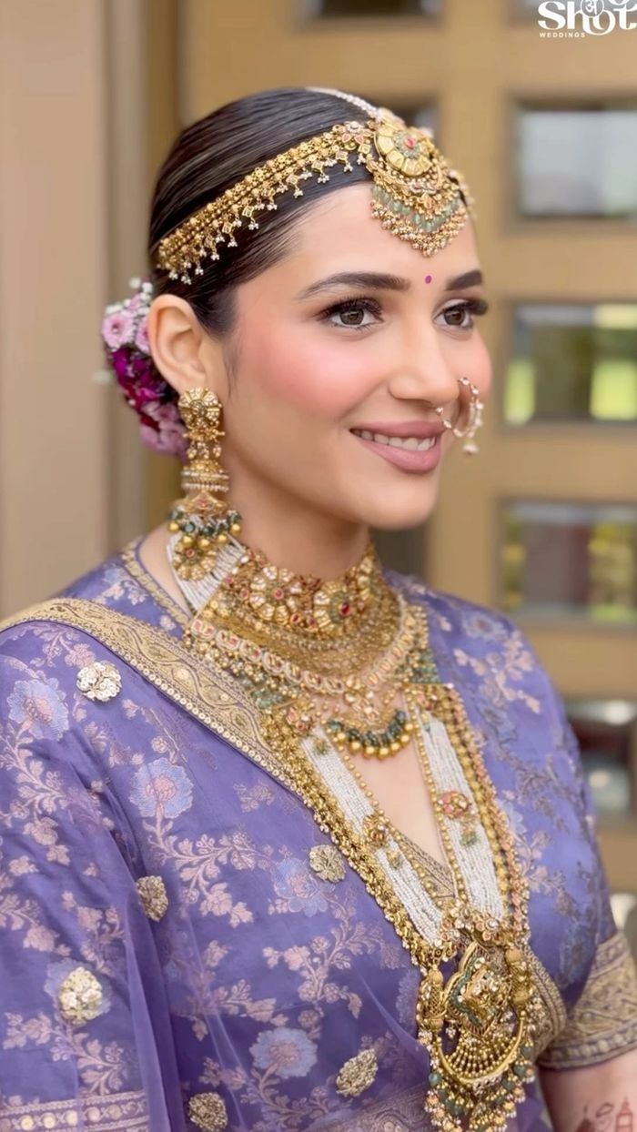 Engagement makeup with soft romantic glow